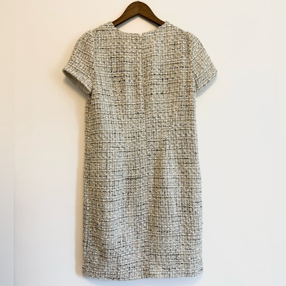 Ann Taylor Ivory Shimmer Tweed Shift Dress Size 4 - Picture 5 of 8